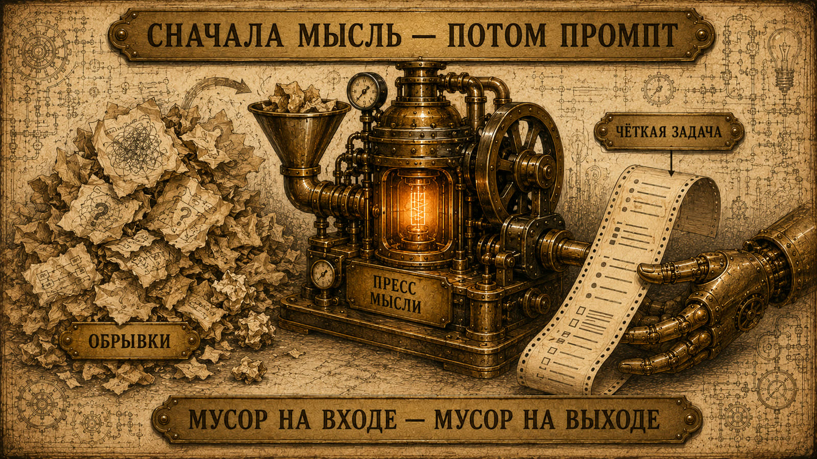 Сначала мысль — потом промпт: пресс мысли превращает обрывки в чёткую задачу